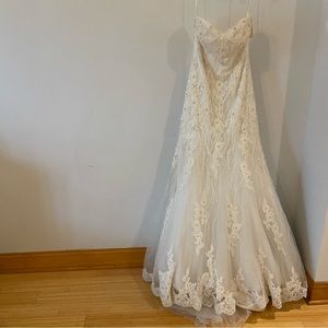 Jasmine Haute Couture Sz10 Trumpet Beaded/lace Sweetheart Neckline Dress w/Train